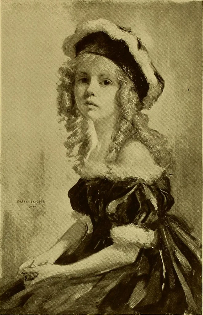 An illustration from The work of Emil Fuchs; illustrating some of his representative paintings, sculpture, medals and studies. Issued on the occasion of an exhibition of his works under the auspices of Messrs. Cartier, February 7th to March 5th,1921. New York city, 1921, leaf 96