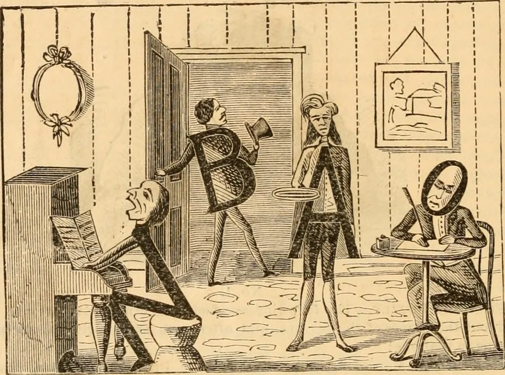 An illustration from Work and play annual of home amusements and social sports : containing directions for various in-door and out-door games, parlor tricks, acting charades, &c. ..., 1872, leaf 19