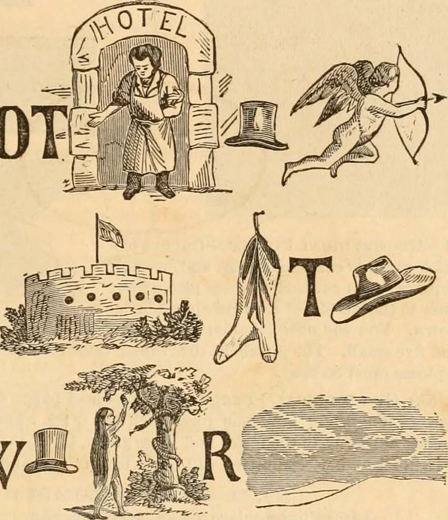 An illustration from Work and play annual of home amusements and social sports : containing directions for various in-door and out-door games, parlor tricks, acting charades, &c. ..., 1872, leaf 32
