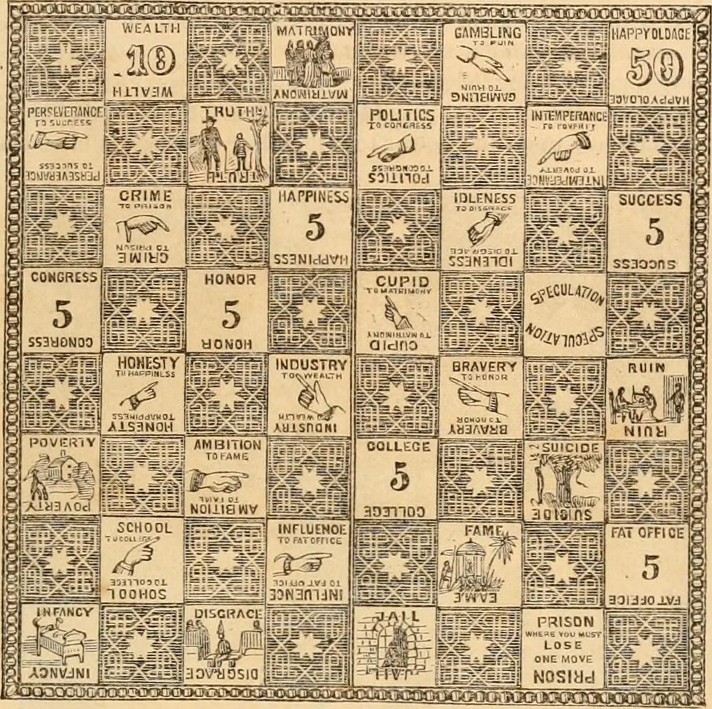 An illustration from Work and play annual of home amusements and social sports : containing directions for various in-door and out-door games, parlor tricks, acting charades, &c. ..., 1872, leaf 38