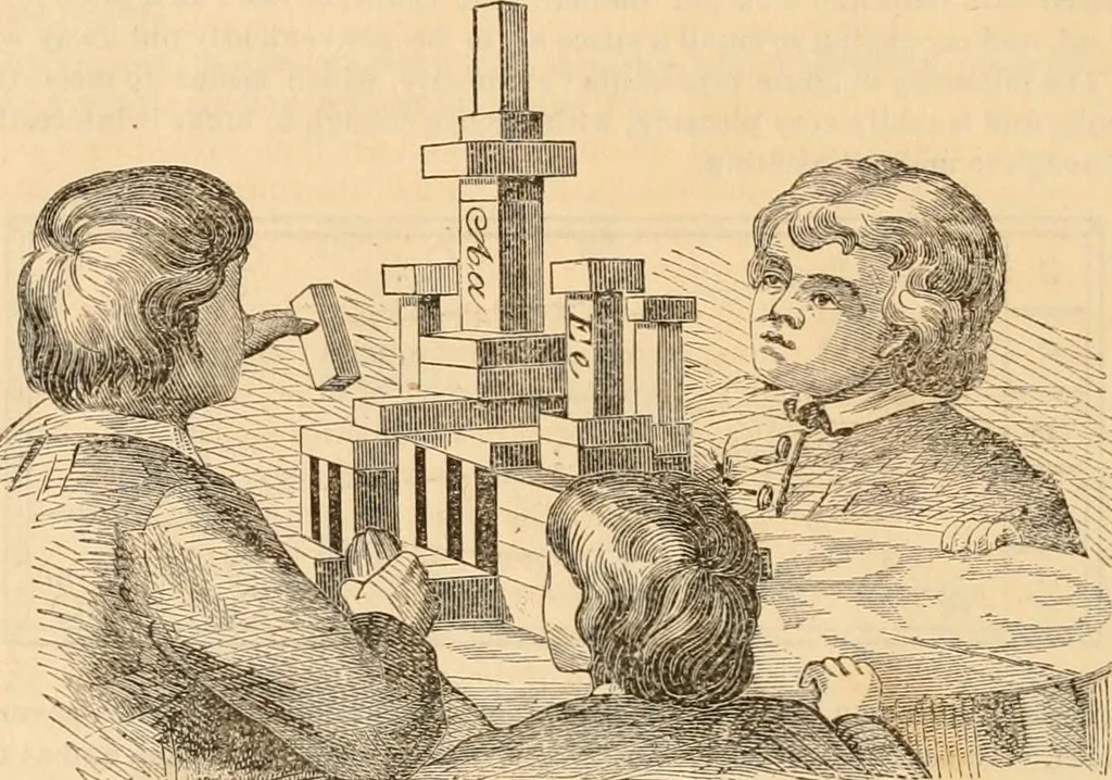 An illustration from Work and play annual of home amusements and social sports : containing directions for various in-door and out-door games, parlor tricks, acting charades, &c. ..., 1872, leaf 43