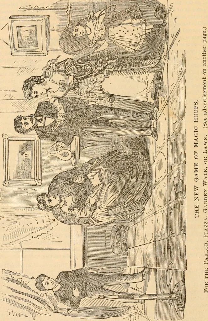 An illustration from Work and play annual of home amusements and social sports : containing directions for various in-door and out-door games, parlor tricks, acting charades, &c. ..., 1872, leaf 45