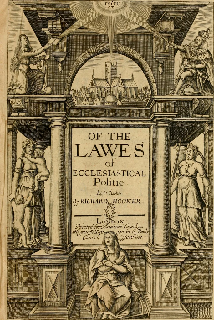 An illustration from The works of Mr. Richard Hooker, (that Learned and Judicious Divine) : in eight books of ecclesiastical polity .., 1666, leaf 6