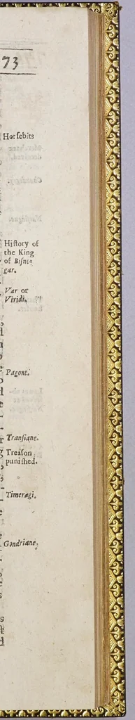 An illustration from The world surveyed: or, The famous voyages & travailes of Vincent le Blanc, or White, of Marseilles: who from the age of fourteen years, to threescore and eighteen, travelled through most parts of the world. Viz. the East and West Indies ... : Containing a more exact description of several parts of the world, than hath hitherto been done by any other authour. The whole work enriched, with many authentick histories., 1660, leaf 93