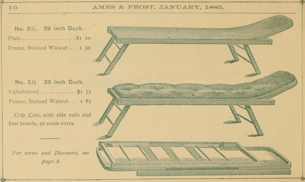 An illustration from Woven wire mattresses, spring beds & cots : catalogue, January 1885., 1885, leaf 13