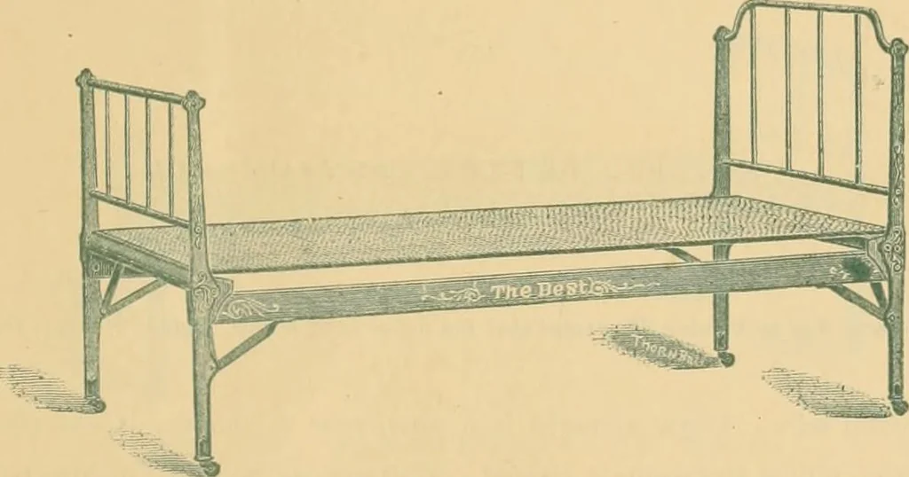 An illustration from Woven wire mattresses, spring beds & cots : catalogue, January 1885., 1885, leaf 28