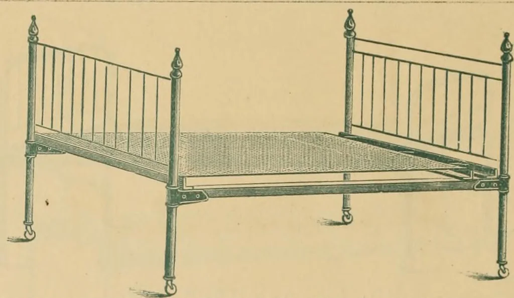 An illustration from Woven wire mattresses, spring beds & cots : catalogue, January 1885., 1885, leaf 33
