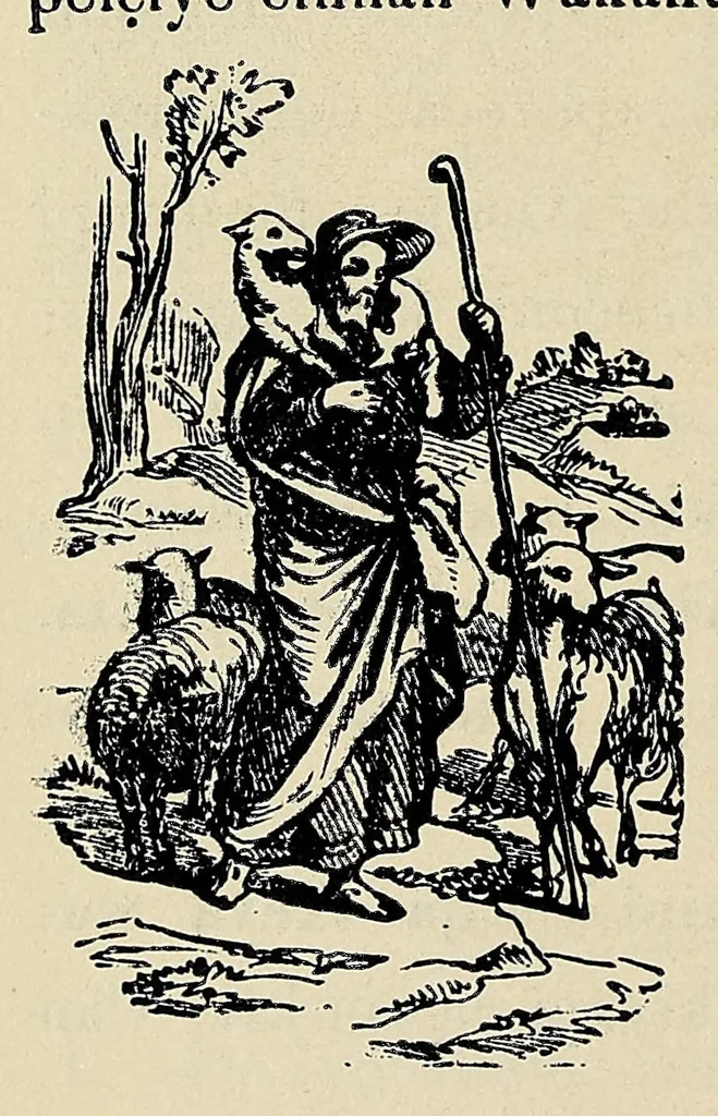 An illustration from Wowapi wakan ptecedan oyakapi kin. Bible history in the Sioux Indian language, 1897, leaf 190