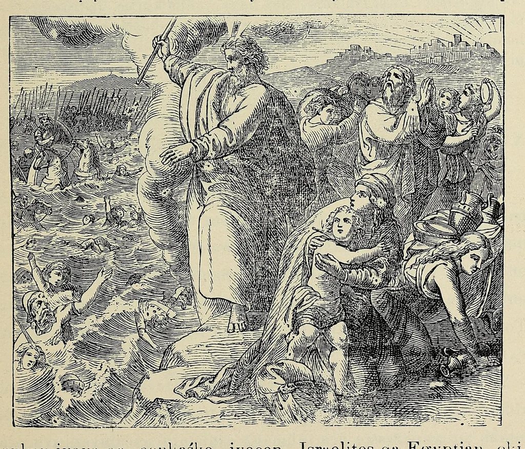 An illustration from Wowapi wakan ptecedan oyakapi kin. Bible history in the Sioux Indian language, 1897, leaf 59
