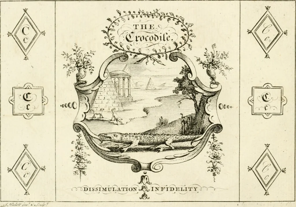 An illustration from Writing and drawing made easy, amusing and instructive : containing the whole alphabet in all the characters now us'd, both in printing and penmanship : each illustrated by emblematic devices and moral copies : calculated for the user of schools and curiously engraved by the best hands ..., 1750, leaf 23
