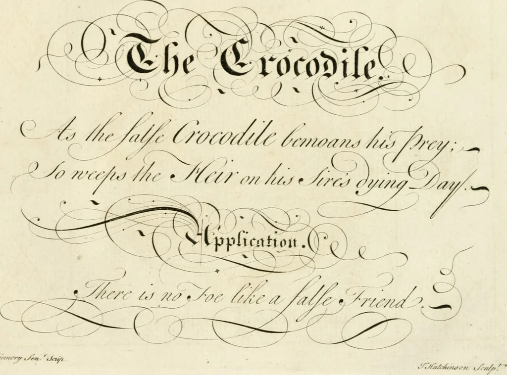 An illustration from Writing and drawing made easy, amusing and instructive : containing the whole alphabet in all the characters now us'd, both in printing and penmanship : each illustrated by emblematic devices and moral copies : calculated for the user of schools and curiously engraved by the best hands ..., 1750, leaf 24
