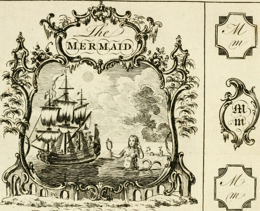 An illustration from Writing and drawing made easy, amusing and instructive : containing the whole alphabet in all the characters now us'd, both in printing and penmanship : each illustrated by emblematic devices and moral copies : calculated for the user of schools and curiously engraved by the best hands ..., 1750, leaf 59