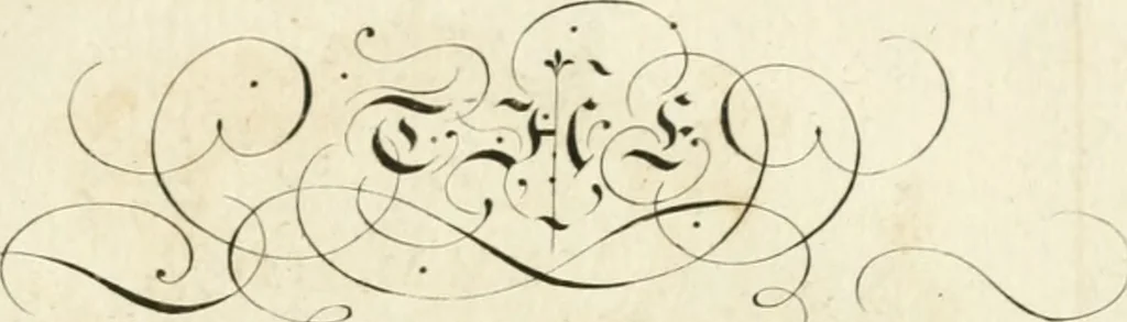 An illustration from Writing and drawing made easy, amusing and instructive : containing the whole alphabet in all the characters now us'd, both in printing and penmanship : each illustrated by emblematic devices and moral copies : calculated for the user of schools and curiously engraved by the best hands ..., 1750, leaf 60