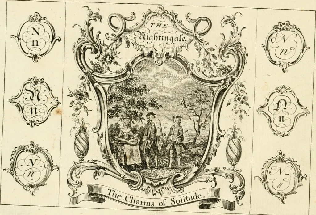 An illustration from Writing and drawing made easy, amusing and instructive : containing the whole alphabet in all the characters now us'd, both in printing and penmanship : each illustrated by emblematic devices and moral copies : calculated for the user of schools and curiously engraved by the best hands ..., 1750, leaf 63