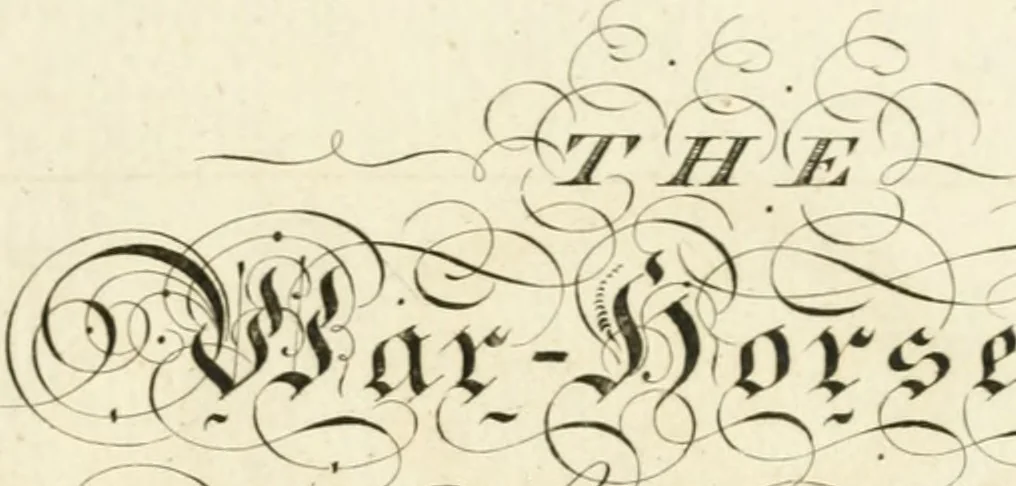 An illustration from Writing and drawing made easy, amusing and instructive : containing the whole alphabet in all the characters now us'd, both in printing and penmanship : each illustrated by emblematic devices and moral copies : calculated for the user of schools and curiously engraved by the best hands ..., 1750, leaf 96