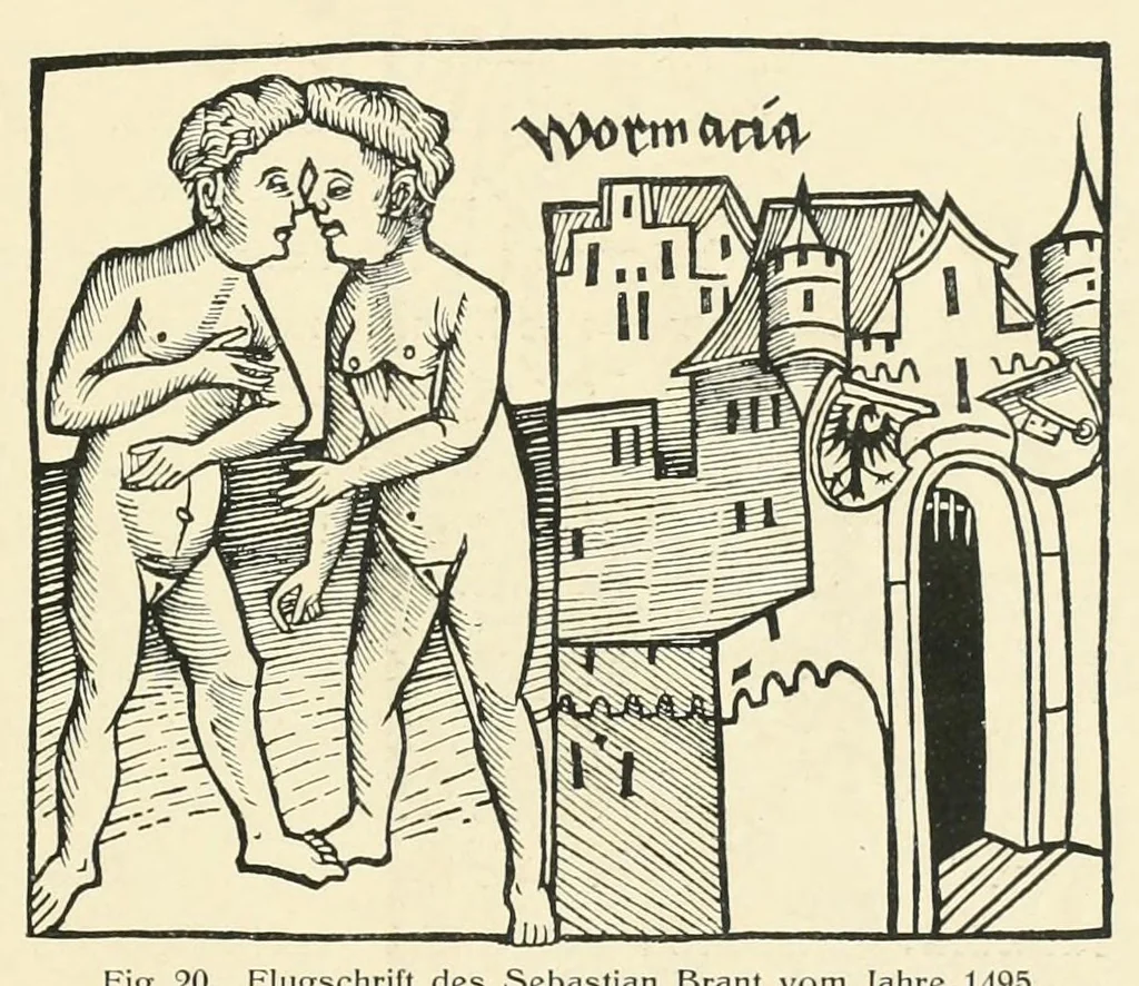 An illustration from Wunder, Wundergeburt und Wundergestalt in Einblattdrucken des fünfzehnten bis achtzehnten Jahrhunderts; kulturhistorische Studie, 1921, leaf 91