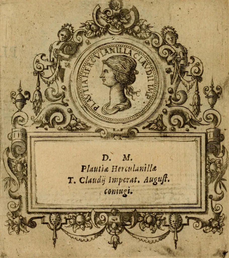 An illustration from XII. primorvm Caesarvm et LXIIII ipsorvm vxorvm et parentum ex antiquis numismatibus, in aere incisae, effigies : atque eorundem earundemque vitae & res gestae, ex varijs authoribus collectae per Levinvm Hvlsivm .., 1597, leaf 111