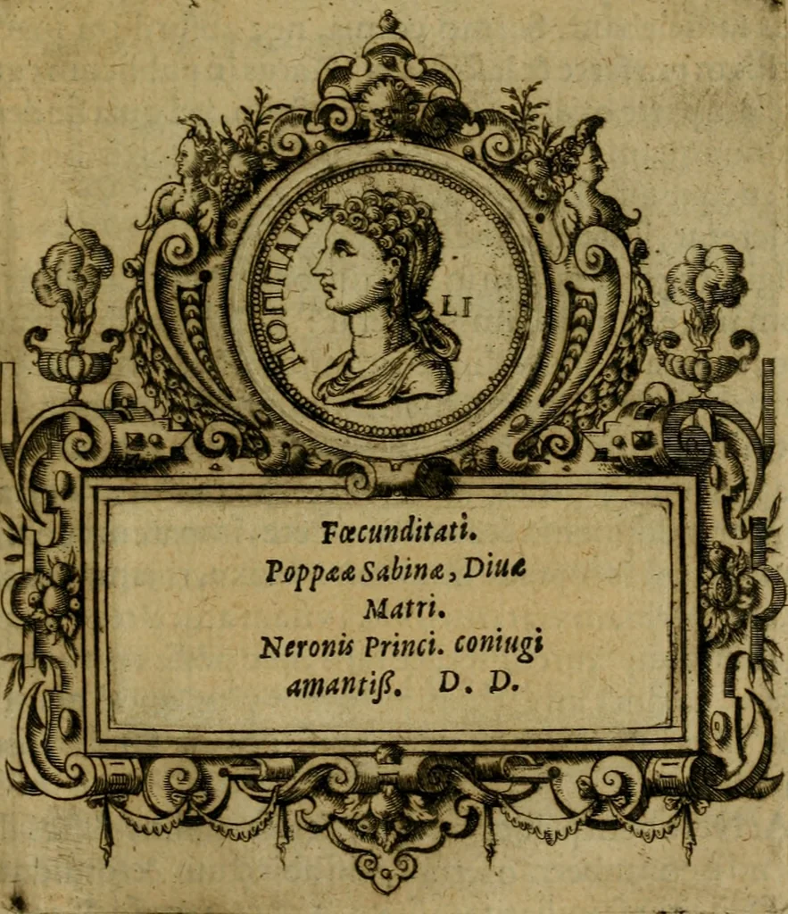 An illustration from XII. primorvm Caesarvm et LXIIII ipsorvm vxorvm et parentum ex antiquis numismatibus, in aere incisae, effigies : atque eorundem earundemque vitae & res gestae, ex varijs authoribus collectae per Levinvm Hvlsivm .., 1597, leaf 140