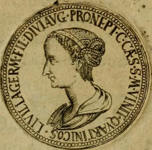 An illustration from XII. primorvm Caesarvm et LXIIII ipsorvm vxorvm et parentum ex antiquis numismatibus, in aere incisae, effigies : atque eorundem earundemque vitae & res gestae, ex varijs authoribus collectae per Levinvm Hvlsivm .., 1597, leaf 84
