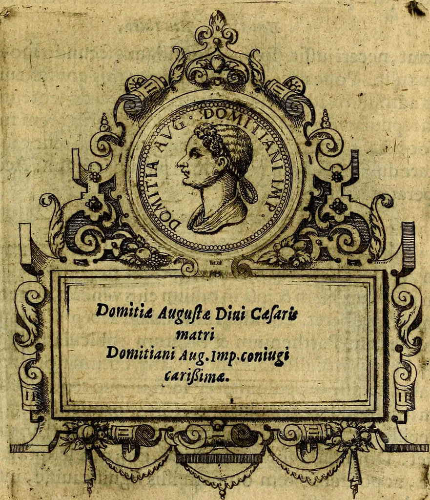 An illustration from XII primorvm Caesarvm et LXIIII. Ipsorvm vxorvm et parentum ex antiquis numismatibus, in aere incisae, effigies: atque eorundem earundemque vitae & res gestae, ex varijs authoribus, 1597, leaf 206
