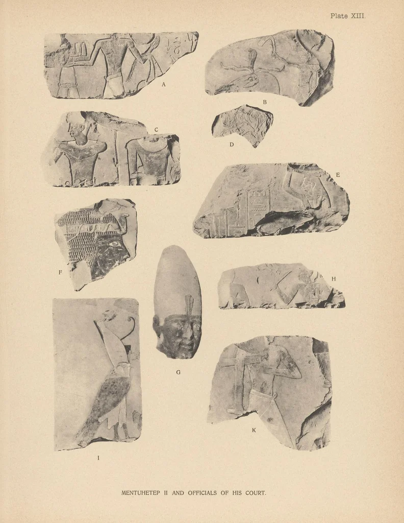 An illustration from The XIth dynasty temple at Deir el-Bahari, 1907, leaf 121