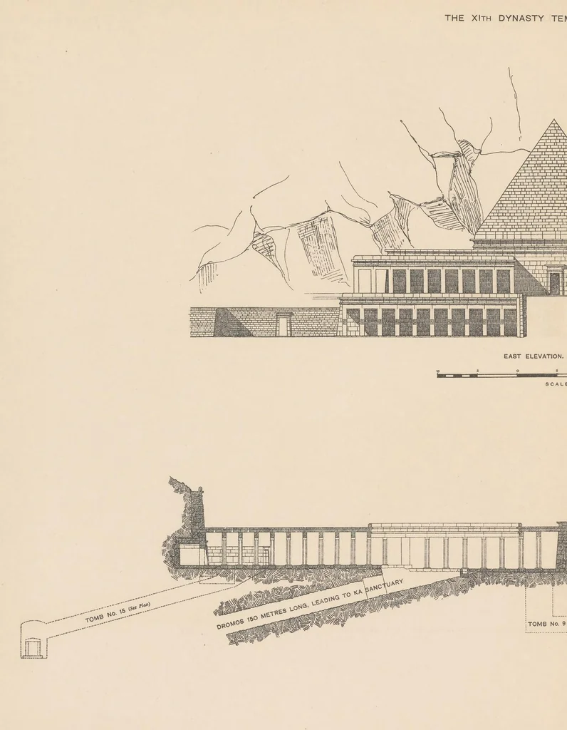 An illustration from The XIth dynasty temple at Deir el-Bahari, 1907, leaf 98