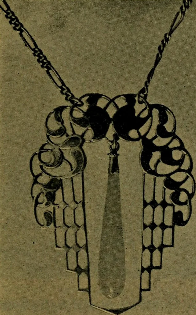 An illustration from XIV [i.e. Vierzehnter] Verbandstag Verband deutscher Juweliere, Gold- & Silberschmiede Strassburg, vom 7.-11. August 1914 : verbunden mit einer Ausstellung alter & neuer Goldschmiedearbeiten und Uhren, 1914, leaf 102