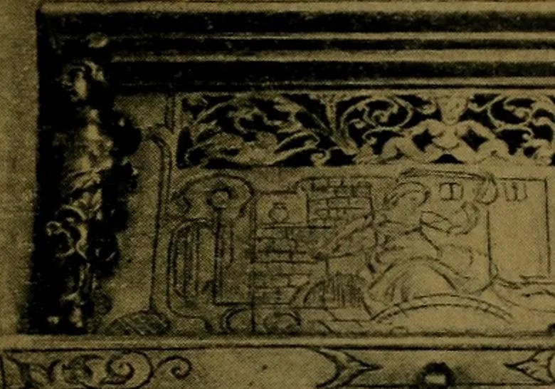 An illustration from XIV [i.e. Vierzehnter] Verbandstag Verband deutscher Juweliere, Gold- & Silberschmiede Strassburg, vom 7.-11. August 1914 : verbunden mit einer Ausstellung alter & neuer Goldschmiedearbeiten und Uhren, 1914, leaf 134