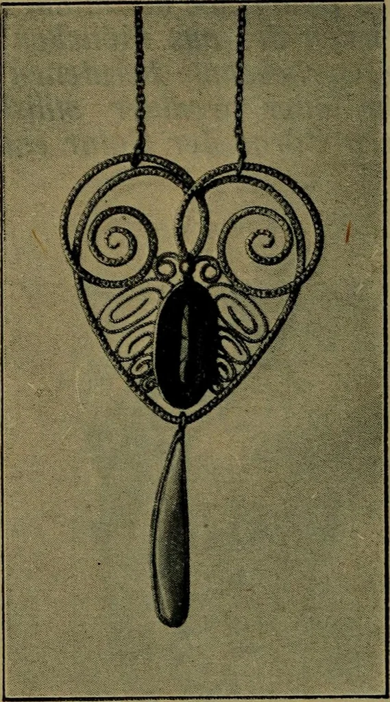An illustration from XIV [i.e. Vierzehnter] Verbandstag Verband deutscher Juweliere, Gold- & Silberschmiede Strassburg, vom 7.-11. August 1914 : verbunden mit einer Ausstellung alter & neuer Goldschmiedearbeiten und Uhren, 1914, leaf 87