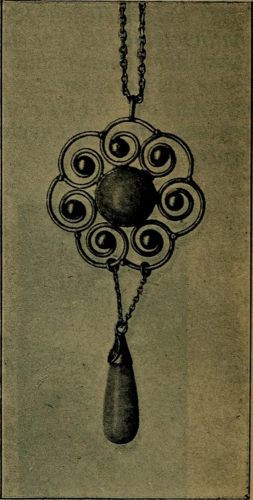 An illustration from XIV [i.e. Vierzehnter] Verbandstag Verband deutscher Juweliere, Gold- & Silberschmiede Strassburg, vom 7.-11. August 1914 : verbunden mit einer Ausstellung alter & neuer Goldschmiedearbeiten und Uhren, 1914, leaf 87