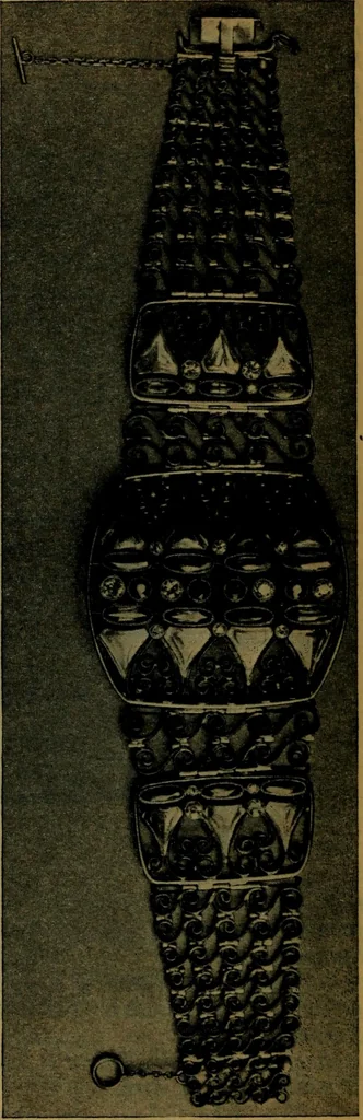 An illustration from XIV [i.e. Vierzehnter] Verbandstag Verband deutscher Juweliere, Gold- & Silberschmiede Strassburg, vom 7.-11. August 1914 : verbunden mit einer Ausstellung alter & neuer Goldschmiedearbeiten und Uhren, 1914, leaf 99