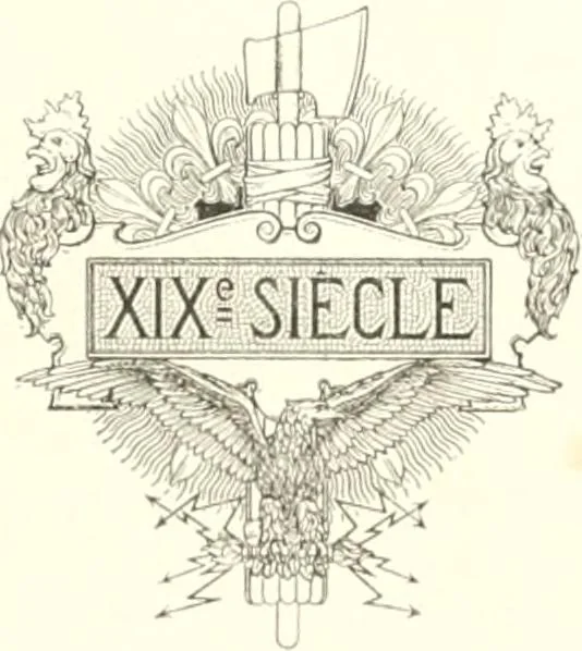 An illustration from XIXe [i.e. Dix-neuvième] siècle (en France); classes - moeurs - usages - costumes - inventions. Ouvrage illustré d'un front. chromotypographique, de 16 planches coloriées aux patrons, de 36 entetes et lettres ornées et de 487 gravures (dont 24 tirées hors texte) d'après les principaux artistes du siècle, 1893, leaf 10