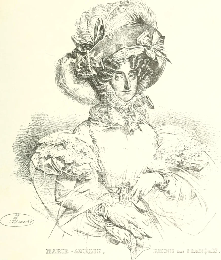 An illustration from XIXe [i.e. Dix-neuvième] siècle (en France); classes - moeurs - usages - costumes - inventions. Ouvrage illustré d'un front. chromotypographique, de 16 planches coloriées aux patrons, de 36 entetes et lettres ornées et de 487 gravures (dont 24 tirées hors texte) d'après les principaux artistes du siècle, 1893, leaf 104