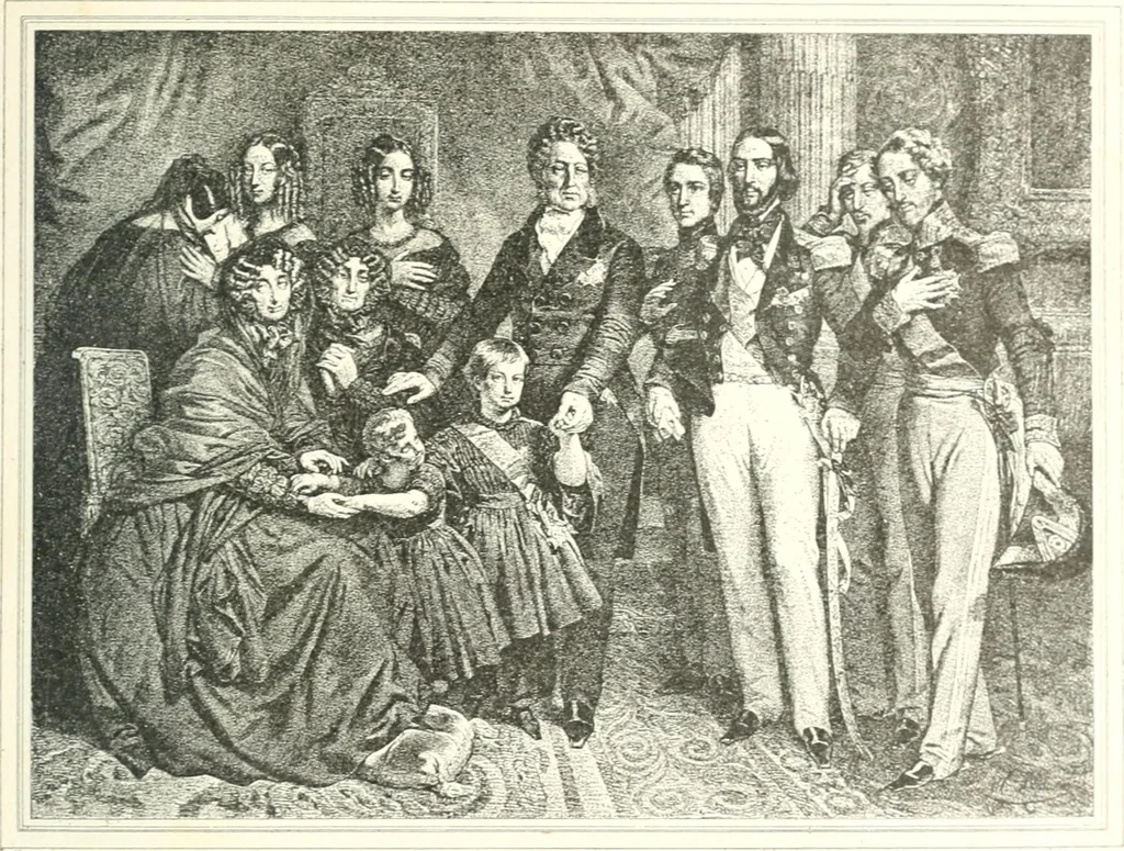 An illustration from XIXe [i.e. Dix-neuvième] siècle (en France); classes - moeurs - usages - costumes - inventions. Ouvrage illustré d'un front. chromotypographique, de 16 planches coloriées aux patrons, de 36 entetes et lettres ornées et de 487 gravures (dont 24 tirées hors texte) d'après les principaux artistes du siècle, 1893, leaf 106