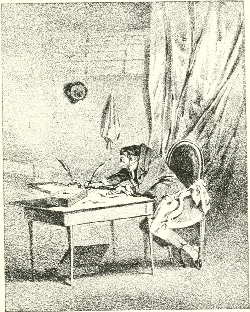 An illustration from XIXe [i.e. Dix-neuvième] siècle (en France); classes - moeurs - usages - costumes - inventions. Ouvrage illustré d'un front. chromotypographique, de 16 planches coloriées aux patrons, de 36 entetes et lettres ornées et de 487 gravures (dont 24 tirées hors texte) d'après les principaux artistes du siècle, 1893, leaf 150