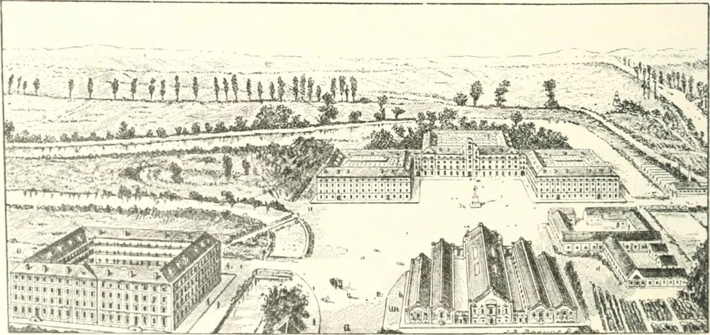 An illustration from XIXe [i.e. Dix-neuvième] siècle (en France); classes - moeurs - usages - costumes - inventions. Ouvrage illustré d'un front. chromotypographique, de 16 planches coloriées aux patrons, de 36 entetes et lettres ornées et de 487 gravures (dont 24 tirées hors texte) d'après les principaux artistes du siècle, 1893, leaf 181