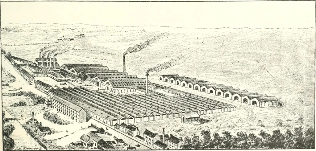 An illustration from XIXe [i.e. Dix-neuvième] siècle (en France); classes - moeurs - usages - costumes - inventions. Ouvrage illustré d'un front. chromotypographique, de 16 planches coloriées aux patrons, de 36 entetes et lettres ornées et de 487 gravures (dont 24 tirées hors texte) d'après les principaux artistes du siècle, 1893, leaf 182
