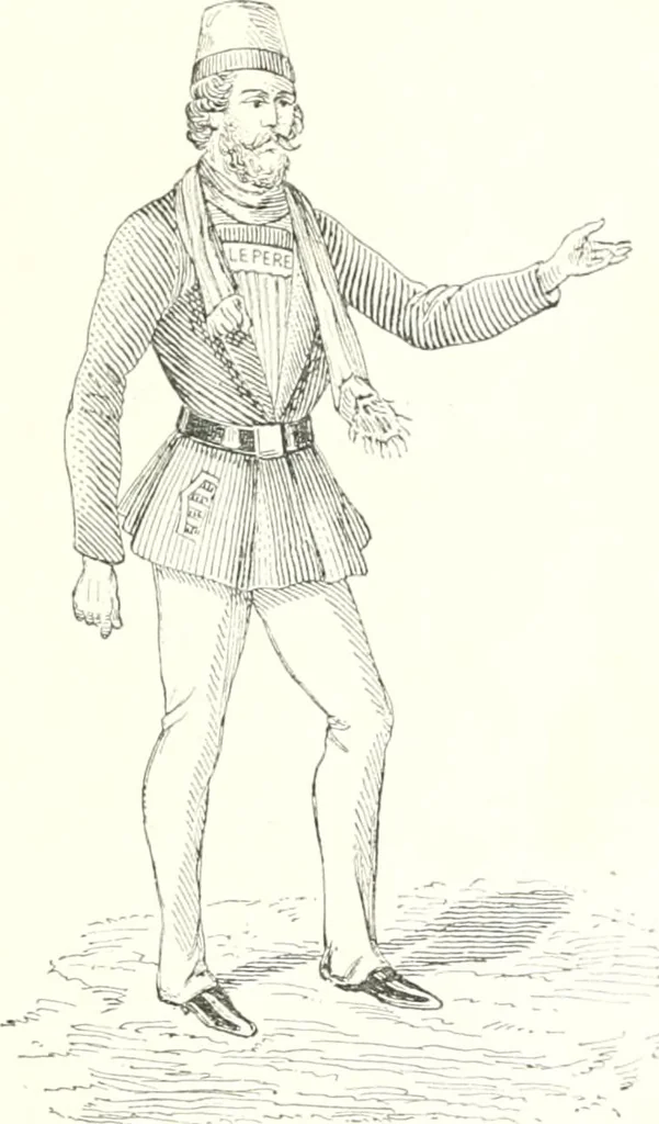 An illustration from XIXe [i.e. Dix-neuvième] siècle (en France); classes - moeurs - usages - costumes - inventions. Ouvrage illustré d'un front. chromotypographique, de 16 planches coloriées aux patrons, de 36 entetes et lettres ornées et de 487 gravures (dont 24 tirées hors texte) d'après les principaux artistes du siècle, 1893, leaf 196