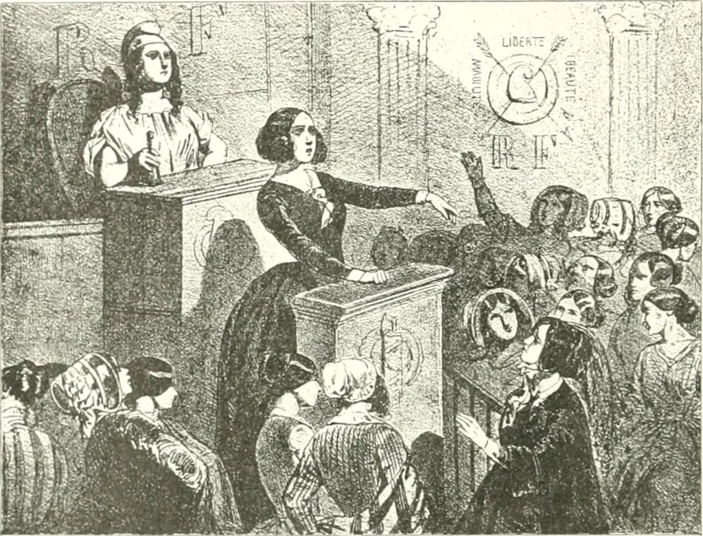 An illustration from XIXe [i.e. Dix-neuvième] siècle (en France); classes - moeurs - usages - costumes - inventions. Ouvrage illustré d'un front. chromotypographique, de 16 planches coloriées aux patrons, de 36 entetes et lettres ornées et de 487 gravures (dont 24 tirées hors texte) d'après les principaux artistes du siècle, 1893, leaf 201