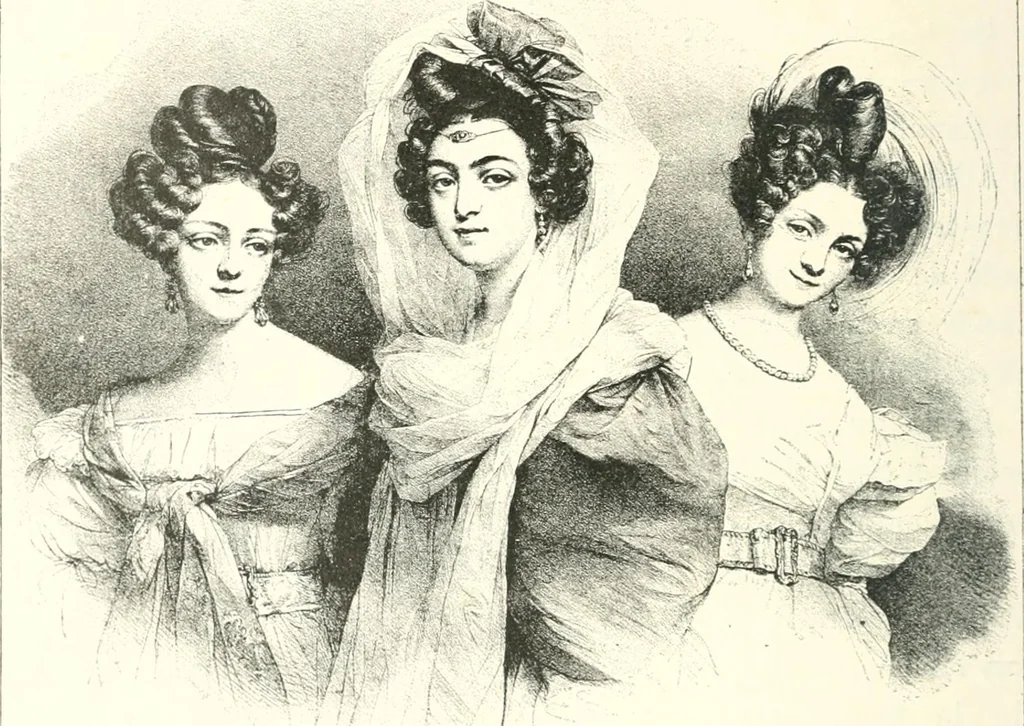 An illustration from XIXe [i.e. Dix-neuvième] siècle (en France); classes - moeurs - usages - costumes - inventions. Ouvrage illustré d'un front. chromotypographique, de 16 planches coloriées aux patrons, de 36 entetes et lettres ornées et de 487 gravures (dont 24 tirées hors texte) d'après les principaux artistes du siècle, 1893, leaf 225