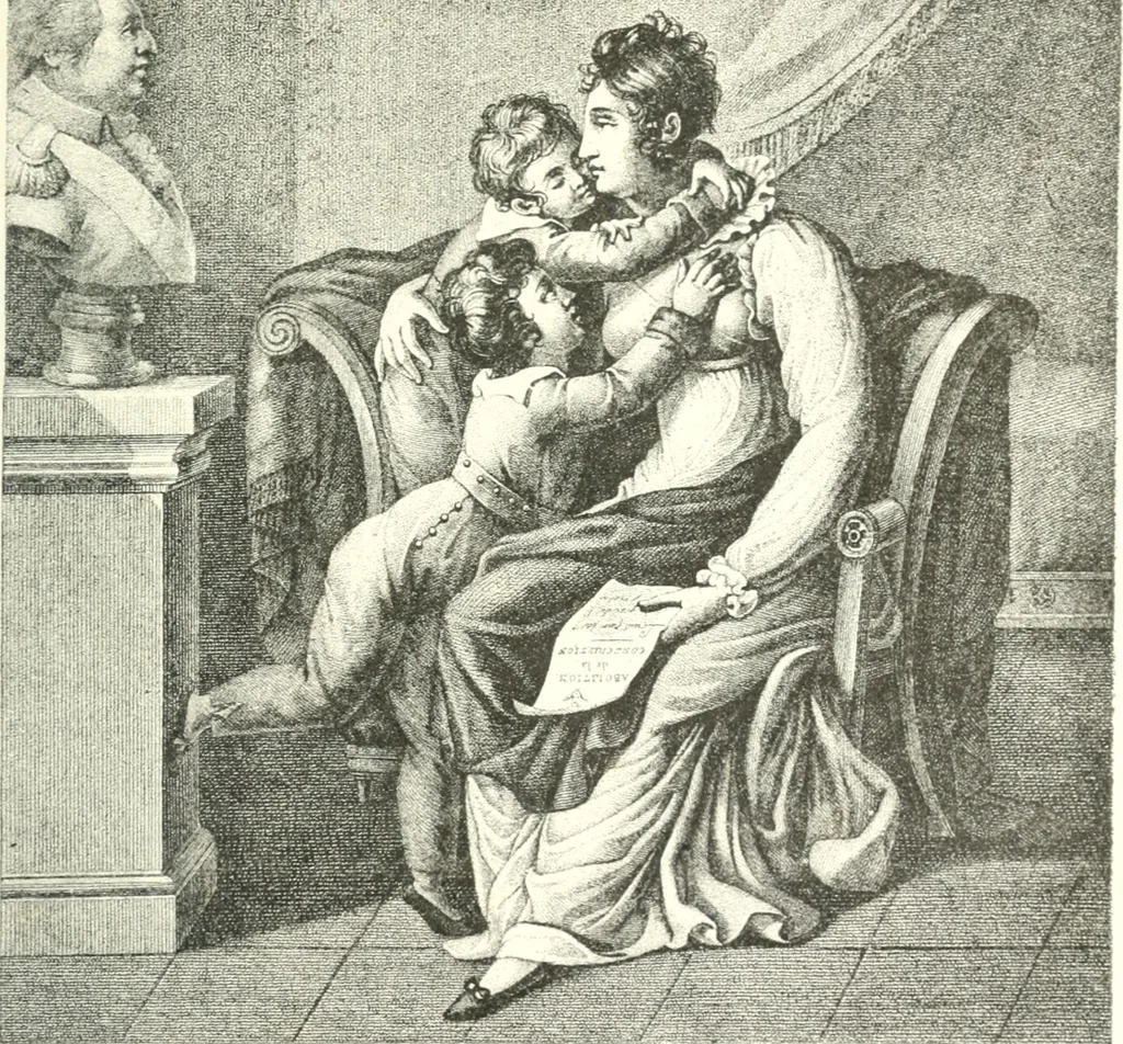 An illustration from XIXe [i.e. Dix-neuvième] siècle (en France); classes - moeurs - usages - costumes - inventions. Ouvrage illustré d'un front. chromotypographique, de 16 planches coloriées aux patrons, de 36 entetes et lettres ornées et de 487 gravures (dont 24 tirées hors texte) d'après les principaux artistes du siècle, 1893, leaf 24