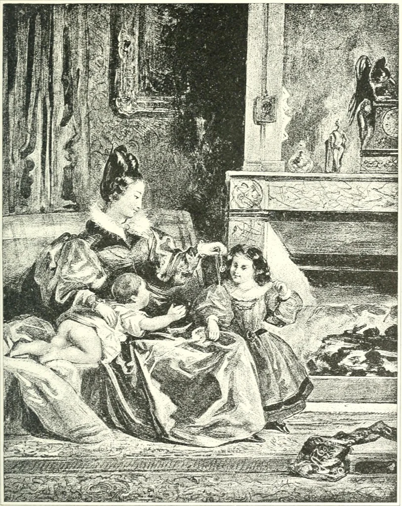 An illustration from XIXe [i.e. Dix-neuvième] siècle (en France); classes - moeurs - usages - costumes - inventions. Ouvrage illustré d'un front. chromotypographique, de 16 planches coloriées aux patrons, de 36 entetes et lettres ornées et de 487 gravures (dont 24 tirées hors texte) d'après les principaux artistes du siècle, 1893, leaf 244