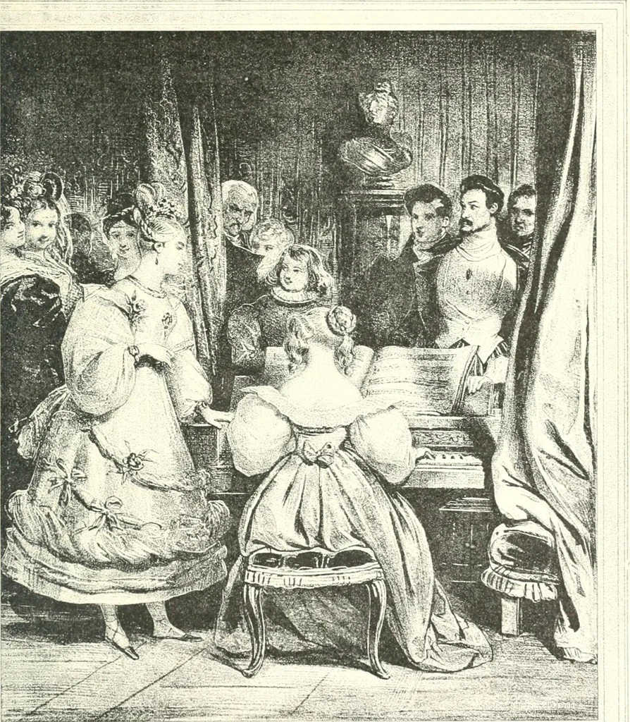An illustration from XIXe [i.e. Dix-neuvième] siècle (en France); classes - moeurs - usages - costumes - inventions. Ouvrage illustré d'un front. chromotypographique, de 16 planches coloriées aux patrons, de 36 entetes et lettres ornées et de 487 gravures (dont 24 tirées hors texte) d'après les principaux artistes du siècle, 1893, leaf 278