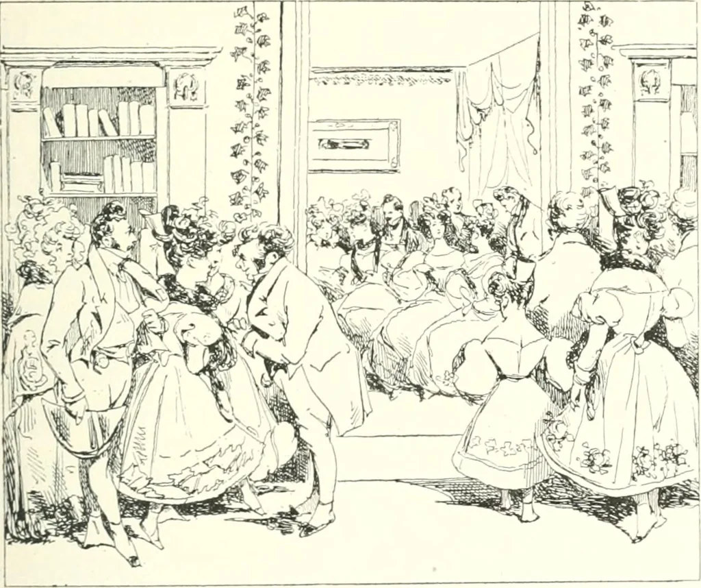 An illustration from XIXe [i.e. Dix-neuvième] siècle (en France); classes - moeurs - usages - costumes - inventions. Ouvrage illustré d'un front. chromotypographique, de 16 planches coloriées aux patrons, de 36 entetes et lettres ornées et de 487 gravures (dont 24 tirées hors texte) d'après les principaux artistes du siècle, 1893, leaf 284