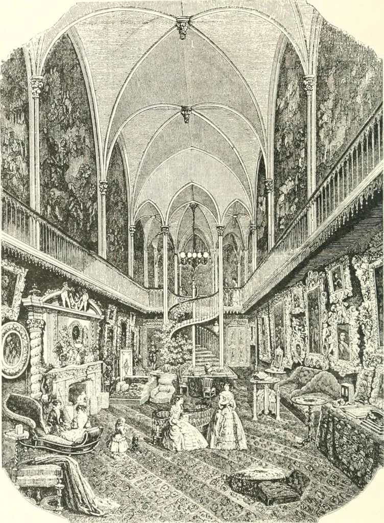 An illustration from XIXe [i.e. Dix-neuvième] siècle (en France); classes - moeurs - usages - costumes - inventions. Ouvrage illustré d'un front. chromotypographique, de 16 planches coloriées aux patrons, de 36 entetes et lettres ornées et de 487 gravures (dont 24 tirées hors texte) d'après les principaux artistes du siècle, 1893, leaf 291