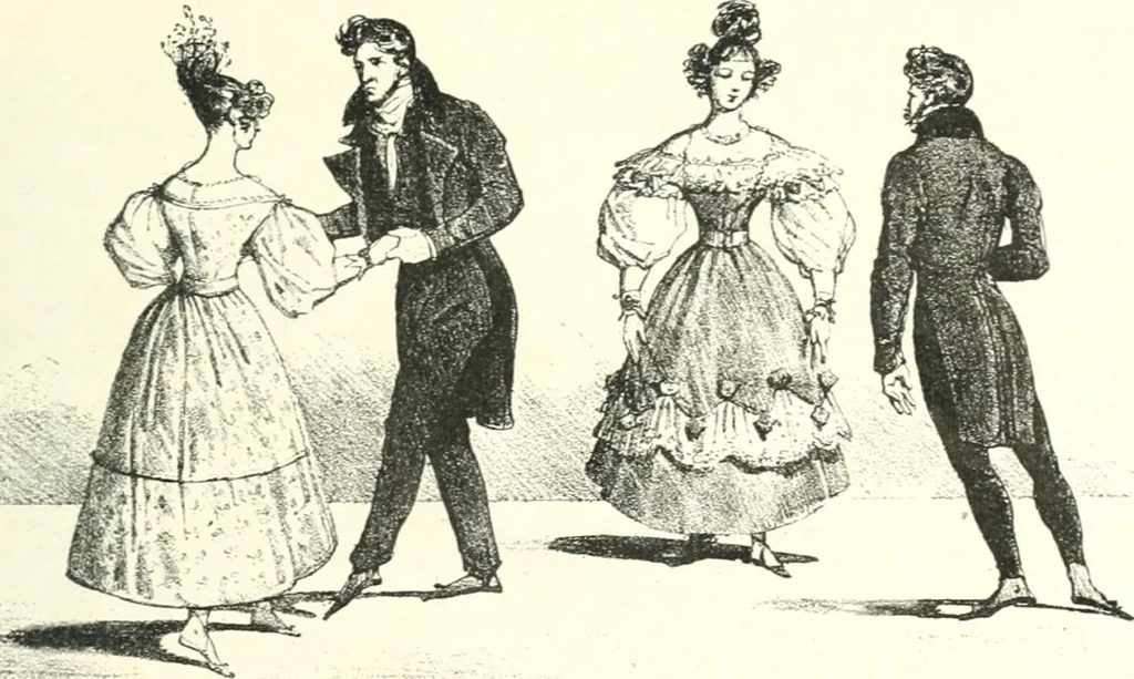 An illustration from XIXe [i.e. Dix-neuvième] siècle (en France); classes - moeurs - usages - costumes - inventions. Ouvrage illustré d'un front. chromotypographique, de 16 planches coloriées aux patrons, de 36 entetes et lettres ornées et de 487 gravures (dont 24 tirées hors texte) d'après les principaux artistes du siècle, 1893, leaf 292