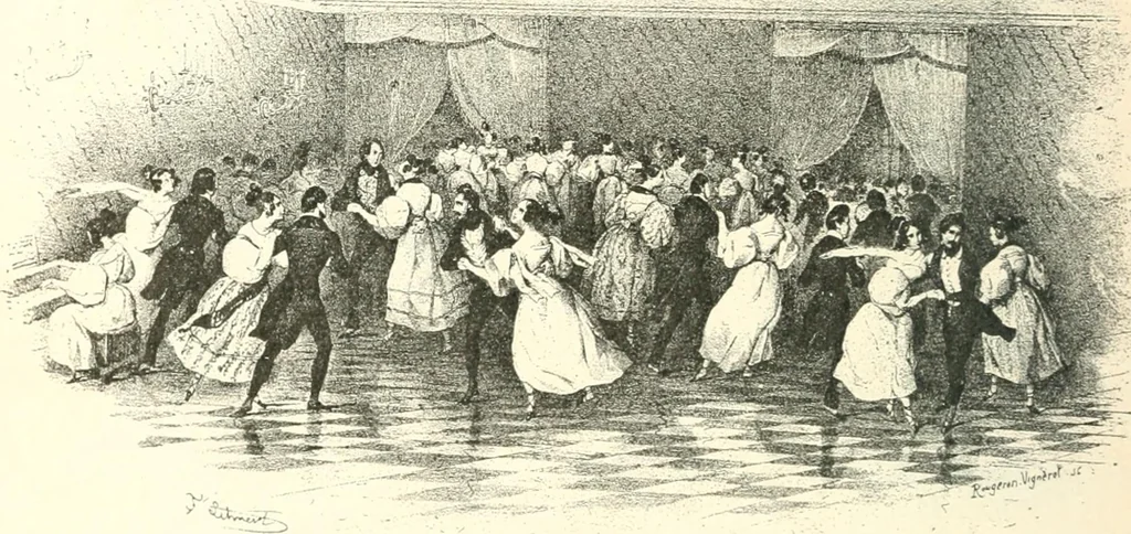 An illustration from XIXe [i.e. Dix-neuvième] siècle (en France); classes - moeurs - usages - costumes - inventions. Ouvrage illustré d'un front. chromotypographique, de 16 planches coloriées aux patrons, de 36 entetes et lettres ornées et de 487 gravures (dont 24 tirées hors texte) d'après les principaux artistes du siècle, 1893, leaf 293