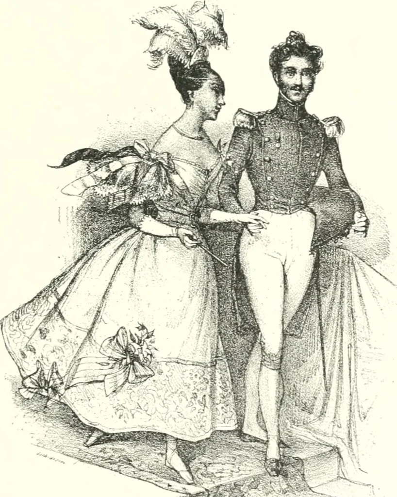An illustration from XIXe [i.e. Dix-neuvième] siècle (en France); classes - moeurs - usages - costumes - inventions. Ouvrage illustré d'un front. chromotypographique, de 16 planches coloriées aux patrons, de 36 entetes et lettres ornées et de 487 gravures (dont 24 tirées hors texte) d'après les principaux artistes du siècle, 1893, leaf 296