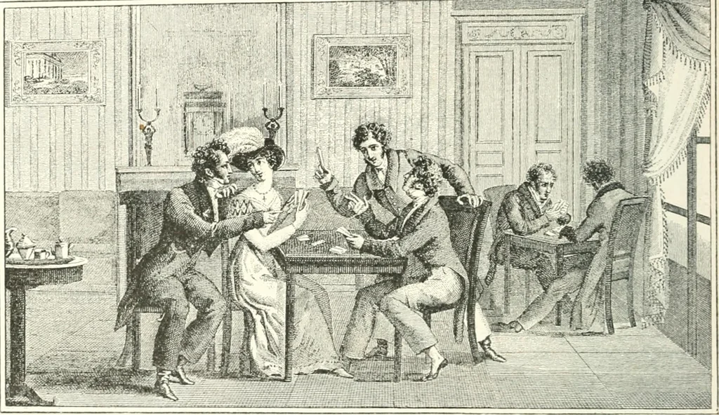 An illustration from XIXe [i.e. Dix-neuvième] siècle (en France); classes - moeurs - usages - costumes - inventions. Ouvrage illustré d'un front. chromotypographique, de 16 planches coloriées aux patrons, de 36 entetes et lettres ornées et de 487 gravures (dont 24 tirées hors texte) d'après les principaux artistes du siècle, 1893, leaf 301