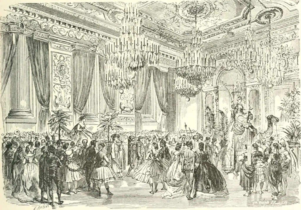An illustration from XIXe [i.e. Dix-neuvième] siècle (en France); classes - moeurs - usages - costumes - inventions. Ouvrage illustré d'un front. chromotypographique, de 16 planches coloriées aux patrons, de 36 entetes et lettres ornées et de 487 gravures (dont 24 tirées hors texte) d'après les principaux artistes du siècle, 1893, leaf 308